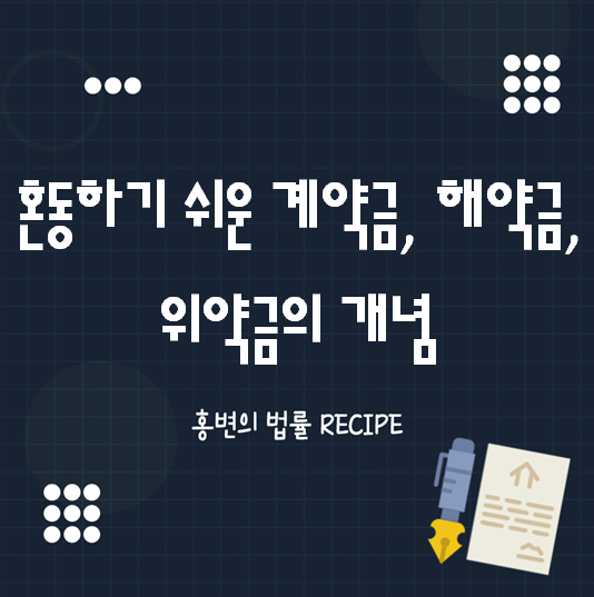  계약금, 해약금, 위약금의 개념