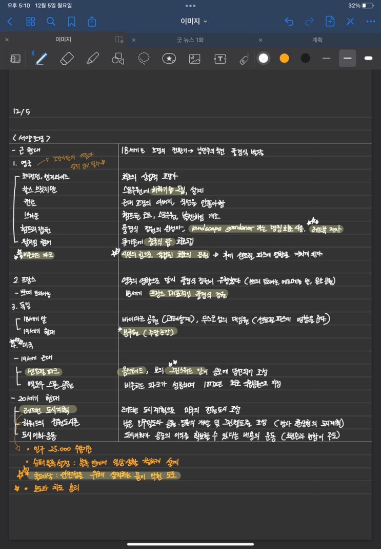  조경기능사 - 서양조경 (근현대) 영국 프랑스 미국