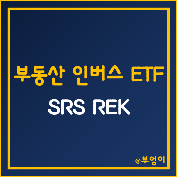 미국 부동산 인버스 ETF - SRS, REK 주가 (리츠 인덱스 펀드 투자 및 부동산 하락 관련주)