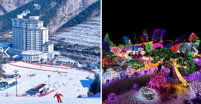  Elysian Gangchon Ski Resort + Garden of Morning Calm Light Festival 1 Day Tour