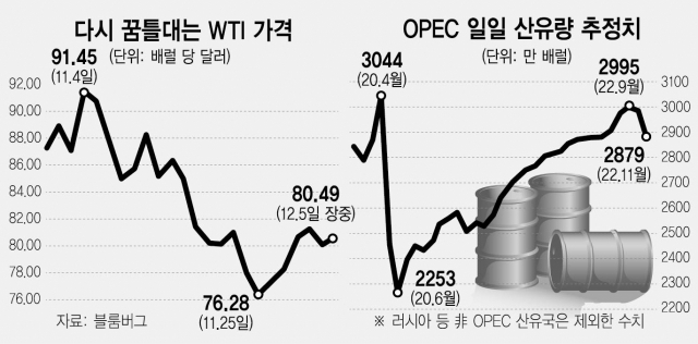 OPEC 증산 안하고 中 방역빗장 풀고…유가, 내년 110弗 찍을까 OPEC 증산 안하고 中 방역빗장 풀고…유가, 내년 110弗 찍을까