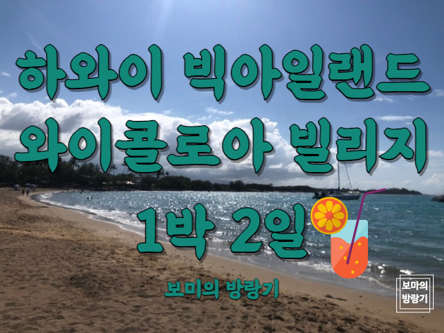  하와이 빅아일랜드 와이콜로아 빌리지 1박 2일 일정, 힐튼 와이콜로아 빌리지, 와이콜로아 해변, 퀸즈 마켓 플레이스