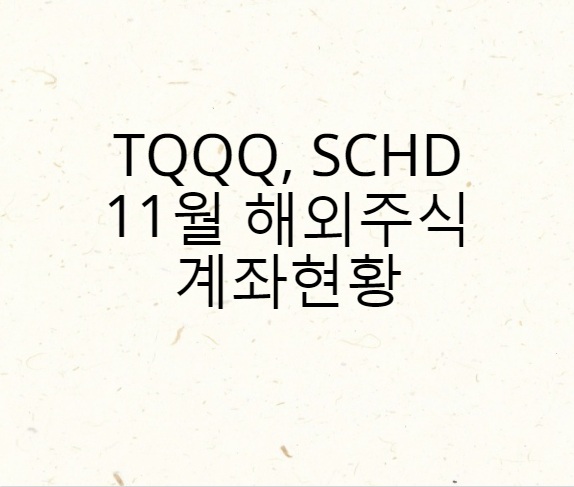 TQQQ, SCHD ETF 11월 해외주식 계좌상황