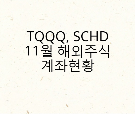  TQQQ, SCHD ETF 11월 해외주식 계좌상황