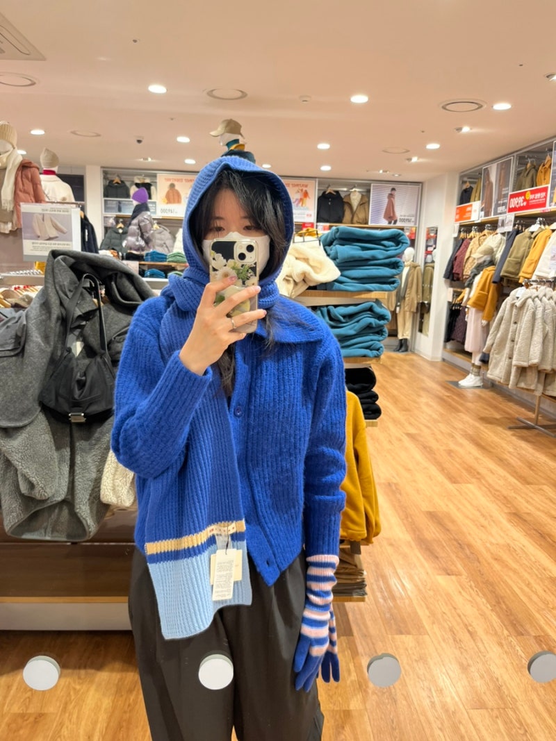유니클로 마르니 바라클라바st 후드스카프 코디팁