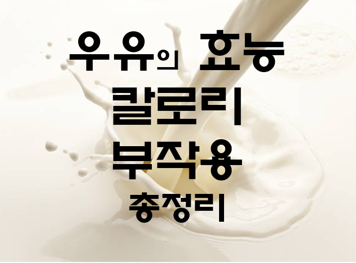  우유의 효능 칼로리 부작용 총정리