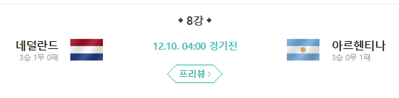  네덜란드 vs 아르헨티나 8강 선수명단 소속팀