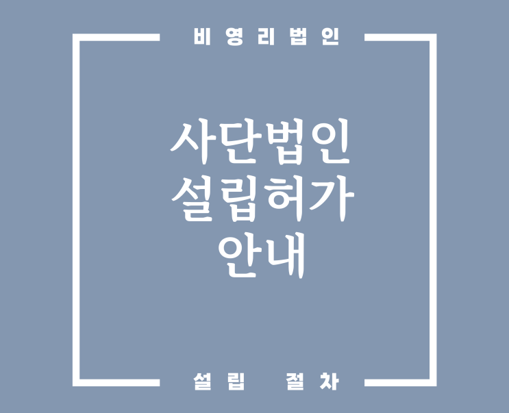  사단법인 설립 허가 절차와 요건 방법 안내 [비영리 법인 설립 ]