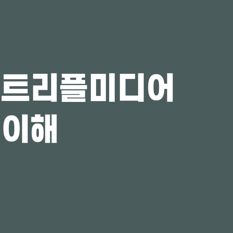  콘텐츠 마케팅 트리플미디어의 이해