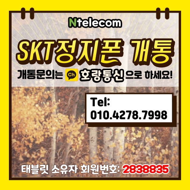 SKT정지폰 개통할 수 있습니다