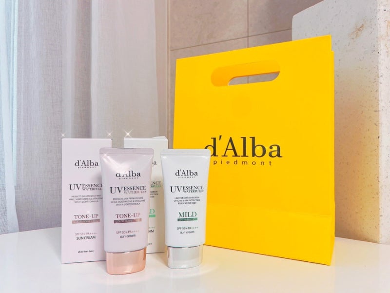 [화장품] 달바 d’Alba 워터풀 톤업 선크림, 달바 워터풀 마일드 선크림 구매 솔직후기 (내돈내....