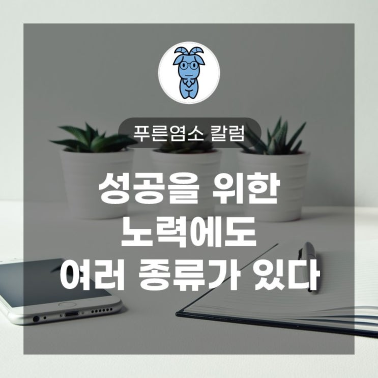 성공을 위한 노력에도 여러 종류가 있다