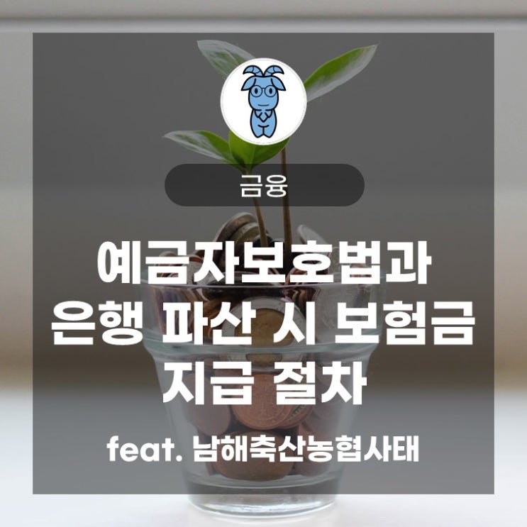 예금자보호법과 은행 파산 시 보험금 지급 절차 (feat. 남해축산농협사태) 예금자보호법과 은행 파산 시 보험금 지급 절차 (feat. 남해축산농협사태)