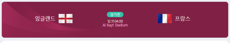 잉글랜드 VS 프랑스 8강 선수단명단 소속팅