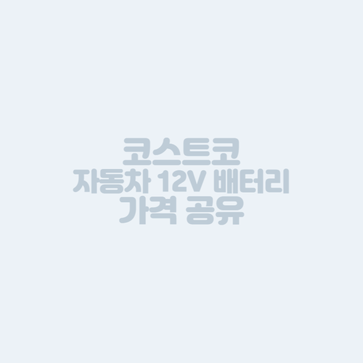  [자동차 배터리] 코스트코 12V 자동차 배터리 가격 공유