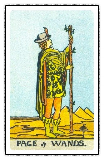  [타로 카드] 완드 시종 / 완드 페이지(PAGE of WANDS) 코트카드 궁정카드 인물카드