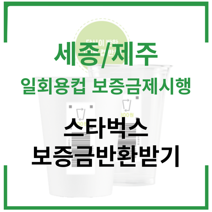 세종 일회용컵 보증금제 - 스타벅스 컵보증금 반환받기