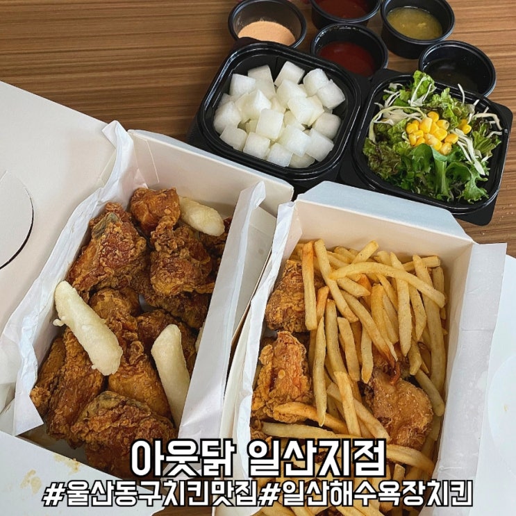 울산 동구 치킨 맛집 푸짐했던 아웃닭 일산지점!