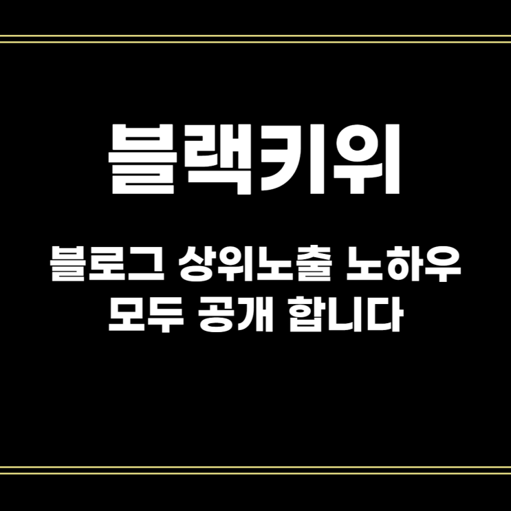  블랙키위를 활용한 네이버 블로그 상위 노출 노하우 공개