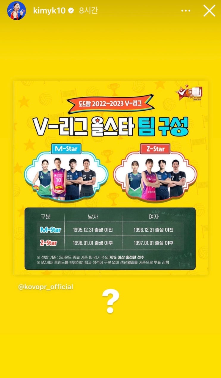 2022-23 여자<b>배구 올스타전</b> 개최 일정, 투표 및 현재순위