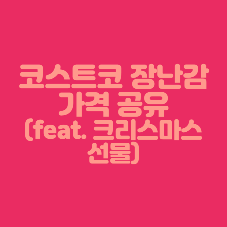  [크리스마스 선물] 코스트코 장난감 가격 공유