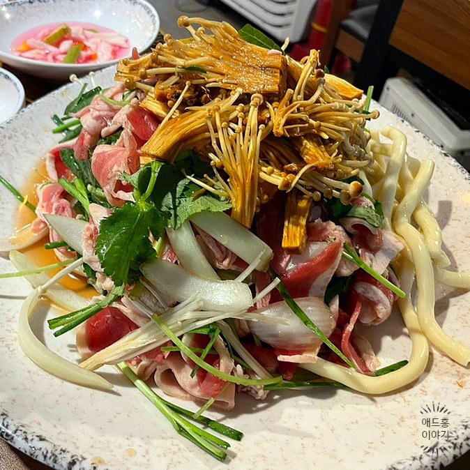 오품채 황금버섯 오리불고기 장사의신 양주 광사동맛집