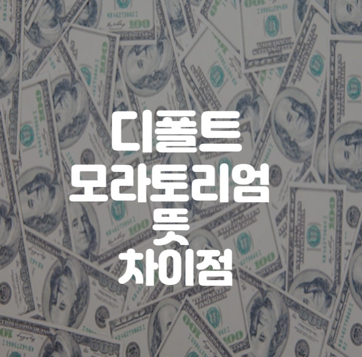  경제용어 - 디폴트 모라토리엄 뜻 / 차이점