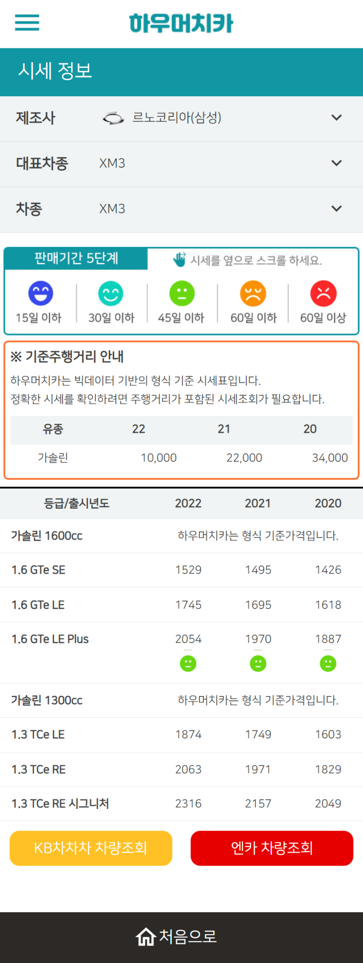 하우머치카 2022년 12월 XM3 중고차시세.가격표 하우머치카 2022년 12월 XM3 중고차시세.가격표