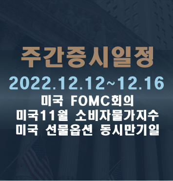  주간증시일정2022.12.12~12.16