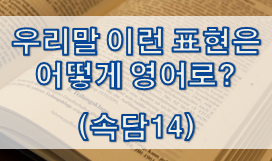  우리말 속담은 어떻게 영어로? (#14)