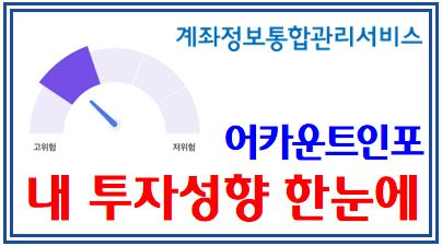 내 투자성향 한눈에 (feat. 어카운트인포) : 계좌통합관리, 금융결제원, 계좌, 카드, 포인트, 안전, 위험중립, 적극, 공격, 성장, 추구