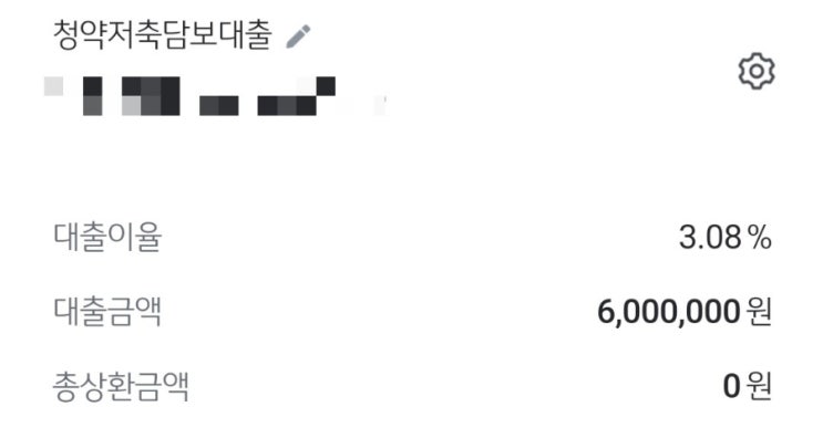  신용대출 금리 6.69%를 바라 보며(With_청약담보대출 금리3.08%)