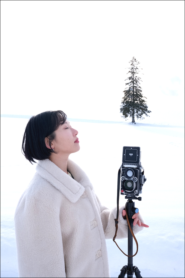 [12월 홋카이도 비에이 버스투어] 크리스마스트리 / 폭설이 내린 언덕의 왕따나무