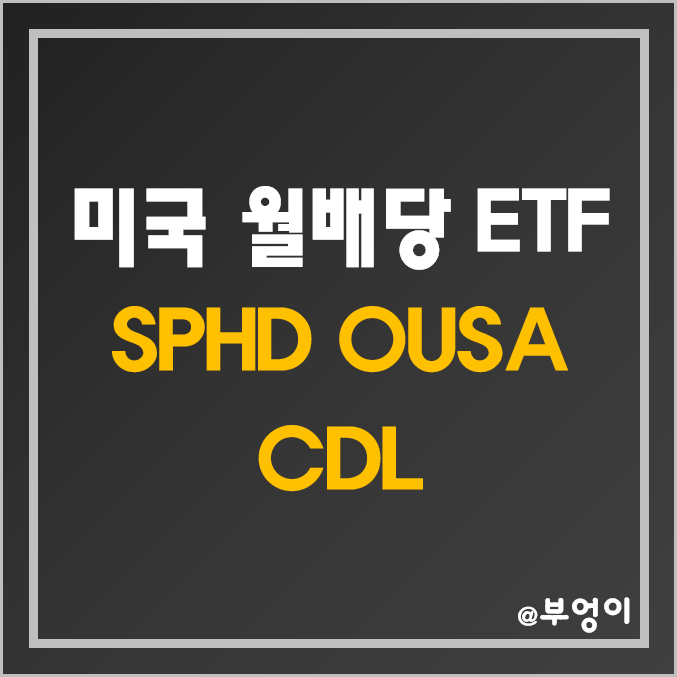 미국 월배당 ETF 추천 - SPHD, OUSA, CDL 주가 및 분배금 (고배당주, 월배당주, 가치주)