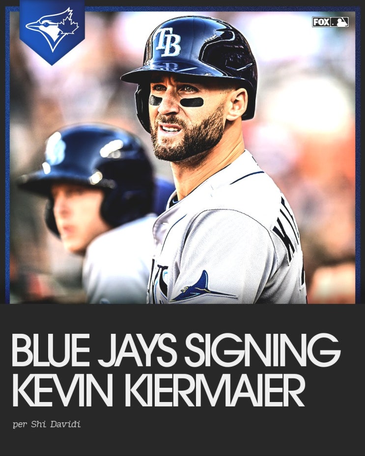 <b>키어마이어</b> (Kevin Kiermaier)와 계약에 합의 한 <b>토론토</b>... 