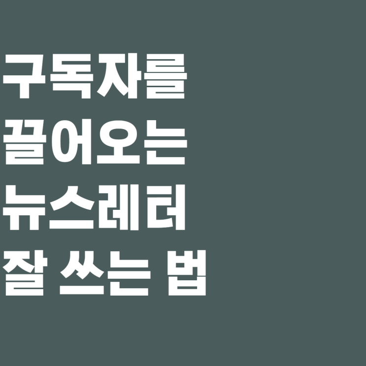  구독자를 끌어오는 뉴스레터 잘 쓰는 법