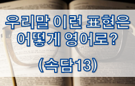  우리말 속담은 어떻게 영어로? (#13)