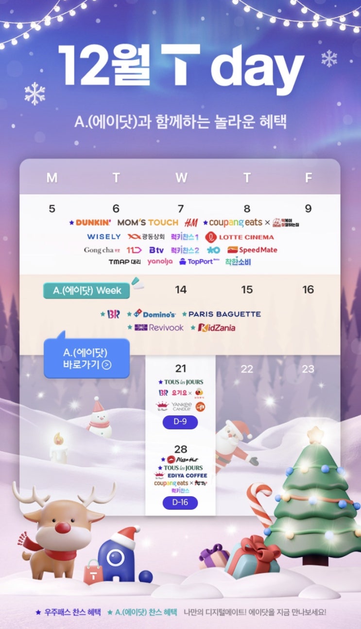  티데이 12월 2주차 할인혜택 T-day