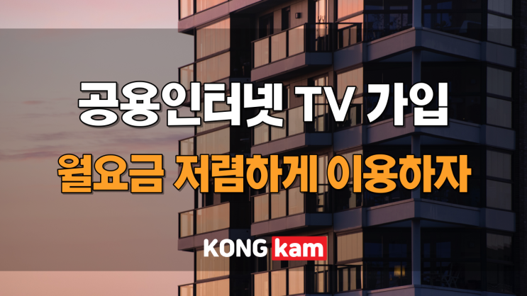  공용인터넷 tv 가입(다세대 다가구 원룸) 월요금 저렴하게 이용하자