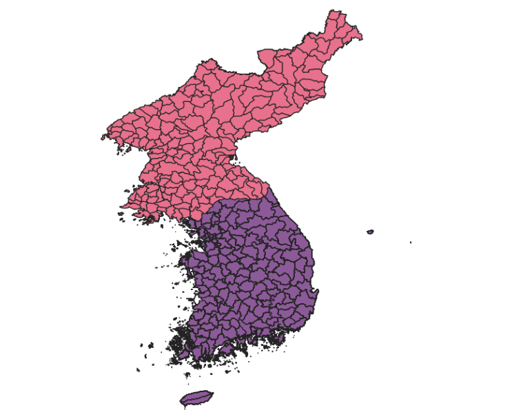  한반도 시군 Vector SHP
