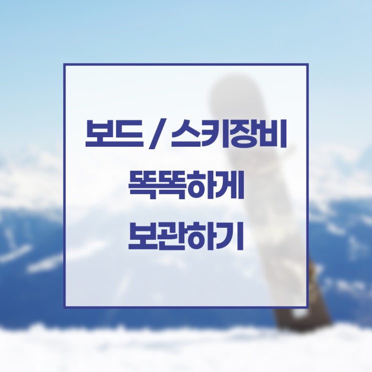  보드 스키장비보관 똑똑하게 하기 (feat. 개인창고)