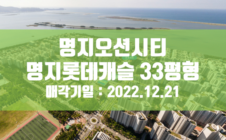  [2022.12.21 예정] 명지오션시티 명지롯데캐슬 33평형 경매물건입니다.