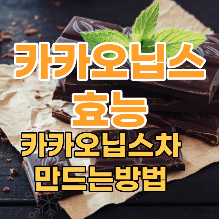  카카오닙스 효능 카카오닙스 차 만드는 방법