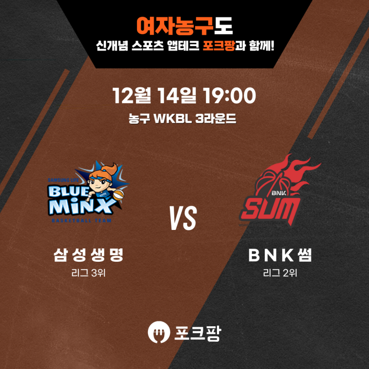  12월 14일 한국 농구 WKBL 3라운드 삼성생명 VS BNK 썸 핵심 분석