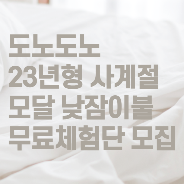 [공유] 도노도노 23년형 사계절 모달 낮잠이불 무료체험단 모집