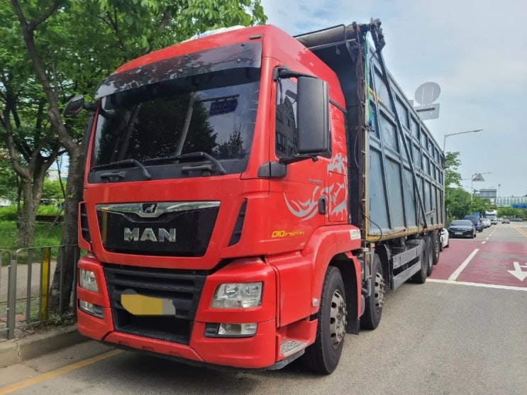  중고 워킹카 만트럭 우드칩운반차 만500S 한성특장 무빙워크트럭 MAN TGS44.500 보증기간남은  2017년식 특트럭