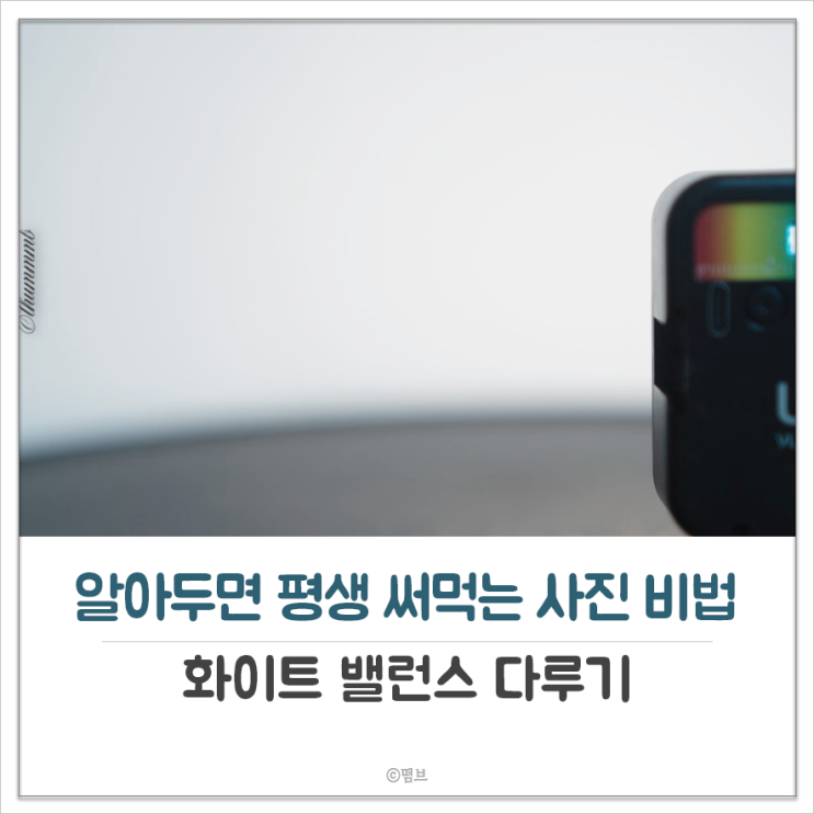  화이트 밸런스 맞추기 알아두면 평생 써먹는 사진 비법