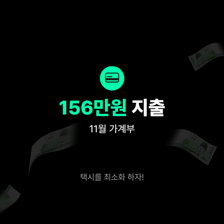  [20대 가계부/11월] 156만원 지출ㅣ택시를 최소화하자!