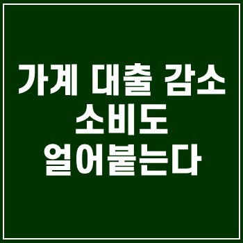  가계 대출 감소 소비도 얼어붙는다.