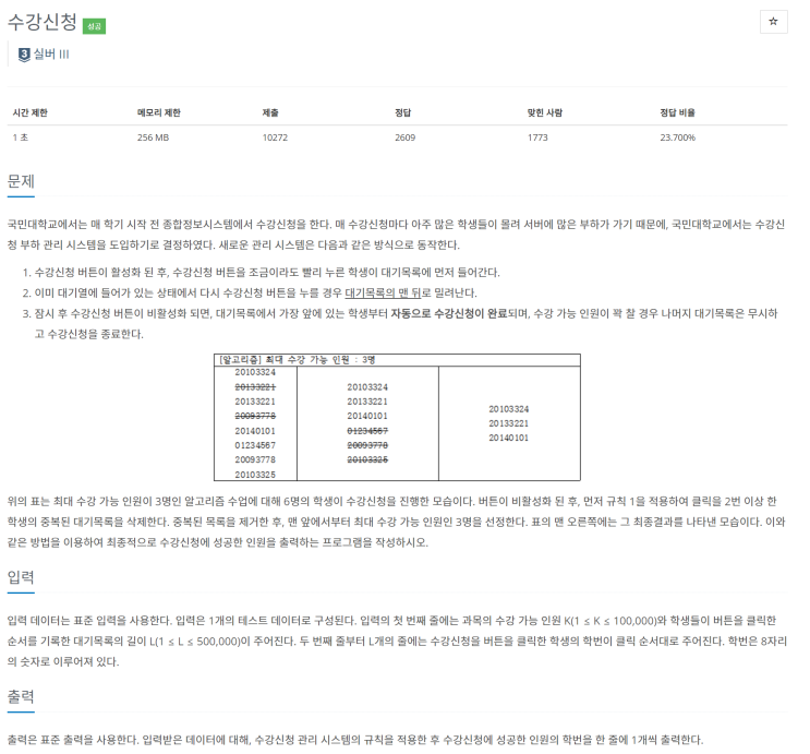  [C/C++] 백준 13414